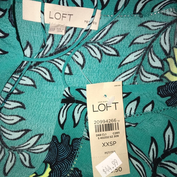 Teal floral printed spaghetti strap tank top - Picture 2 of 4